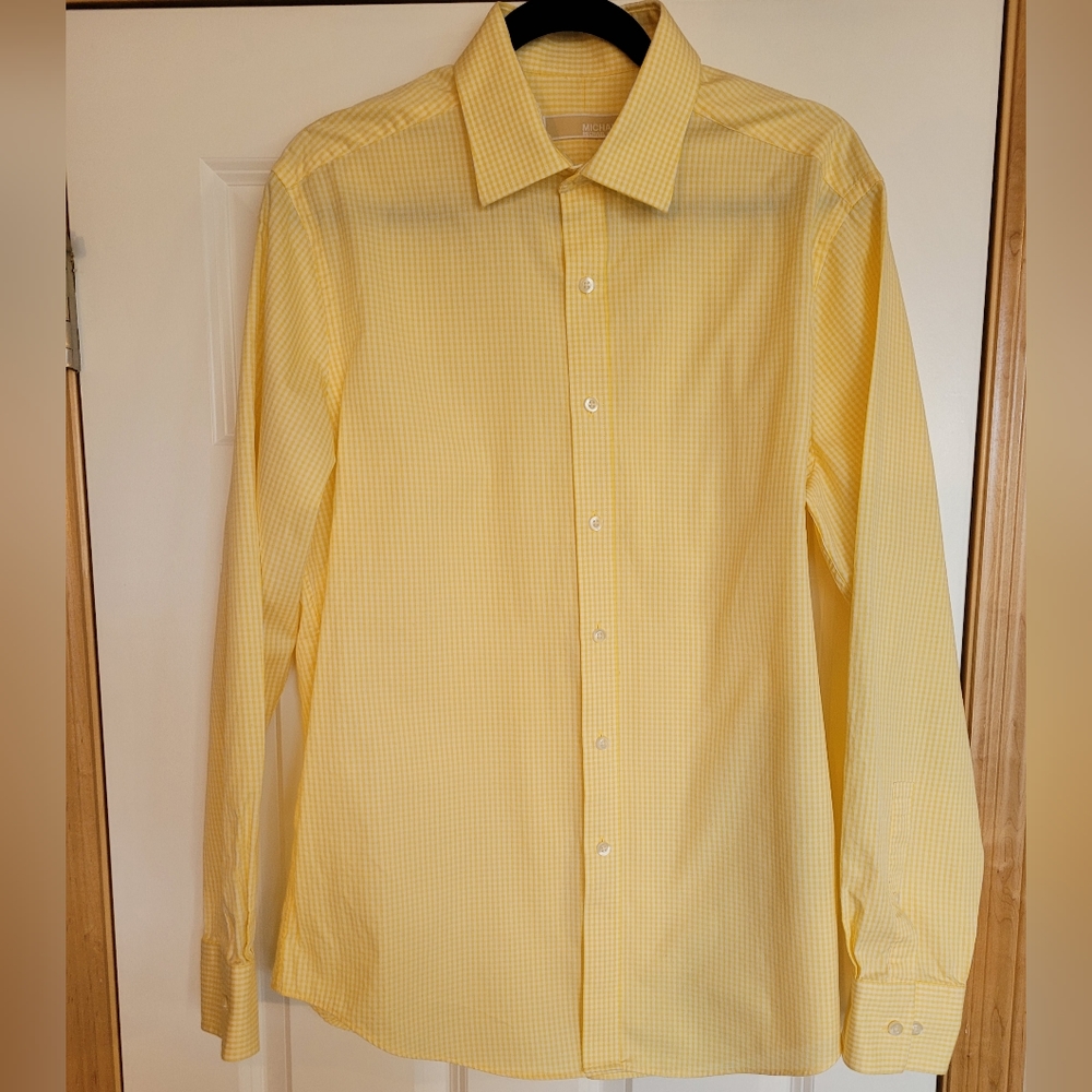 Michael Kors Long Sleeve Yellow Button Down Shirt